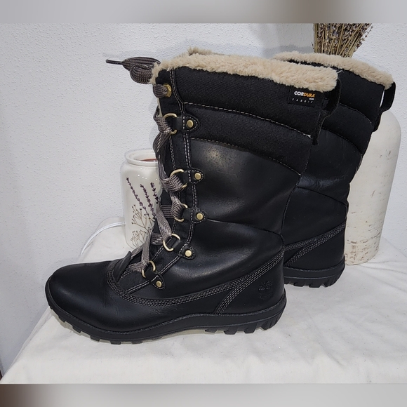 Timberland Mount Hope Waterproof Snow Boot Black 8709R Sz 10 Cordura Gripstick - Picture 3 of 13